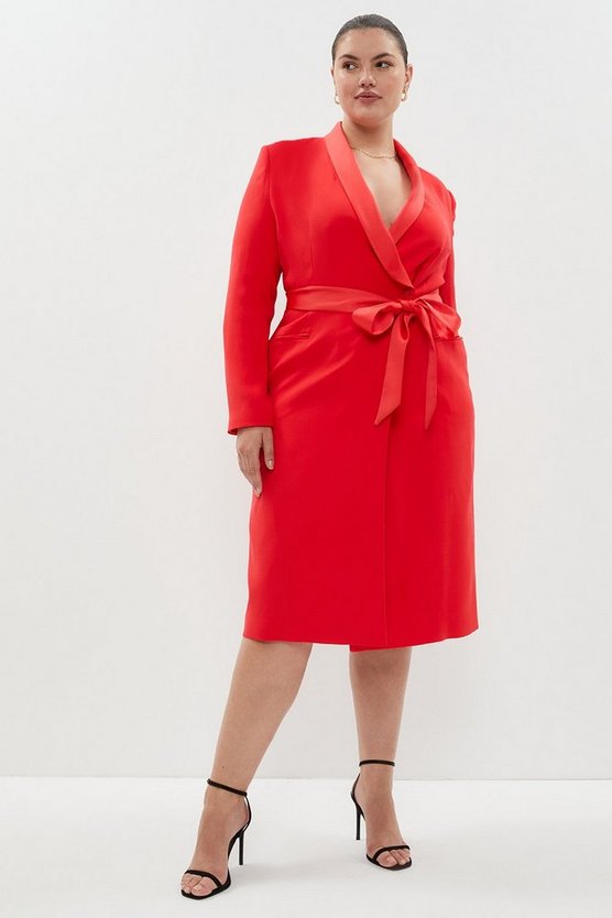 Plus Size Tuxedo Midi Dress from Coast - Red Wedding Guest Dresses