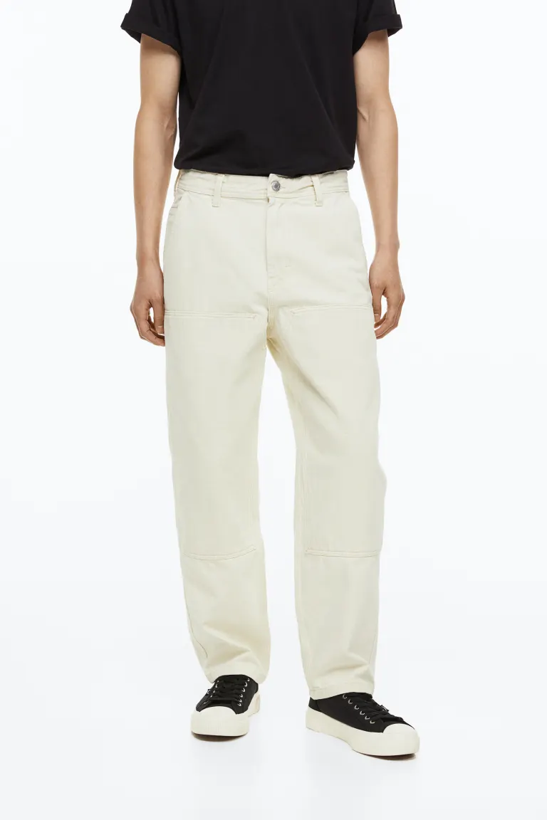 Loose Worker Jeans in Cream from H&M man