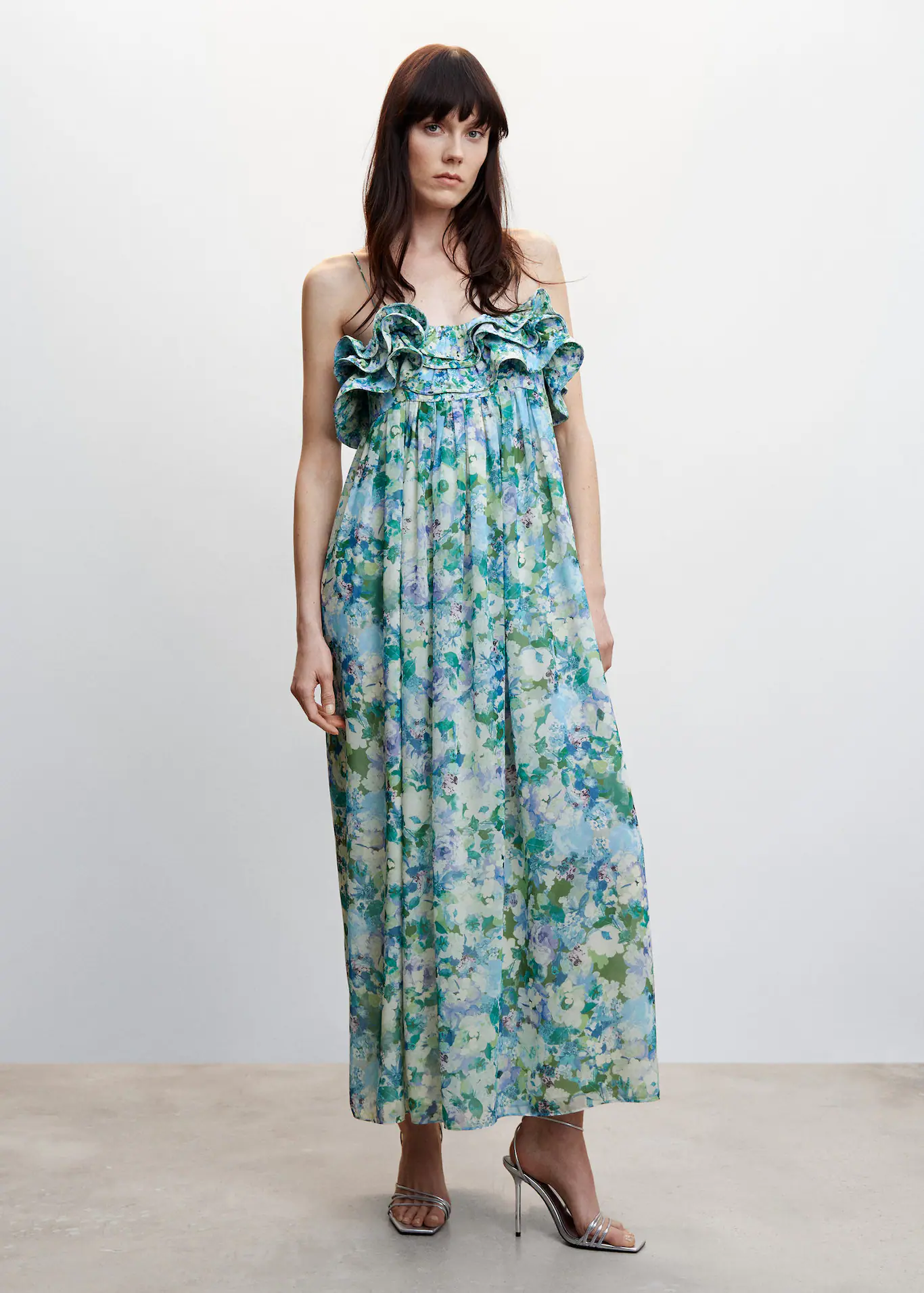 Floral ruffled dress from Mango
