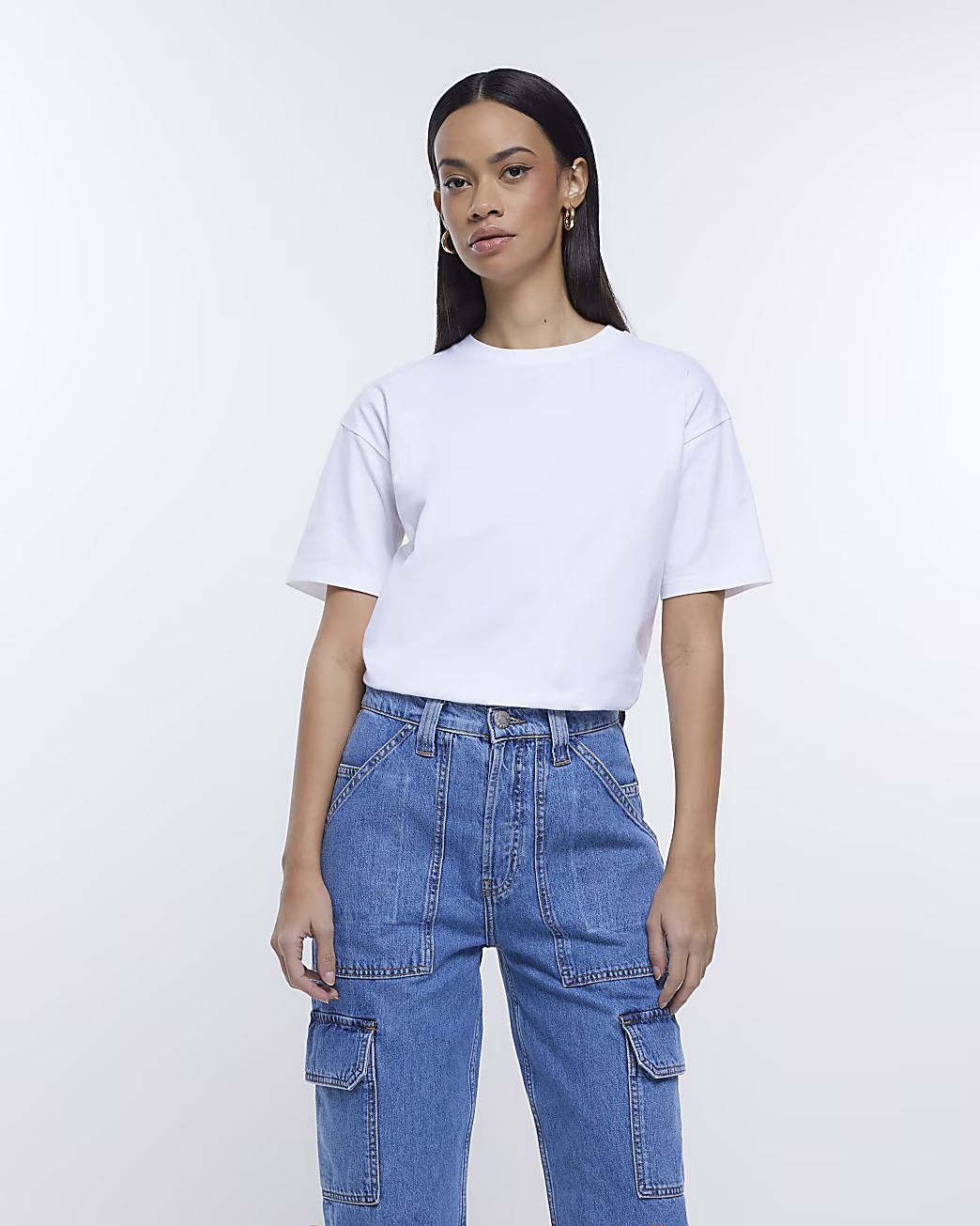 White Short Sleeve T-Shirt from  River Island  