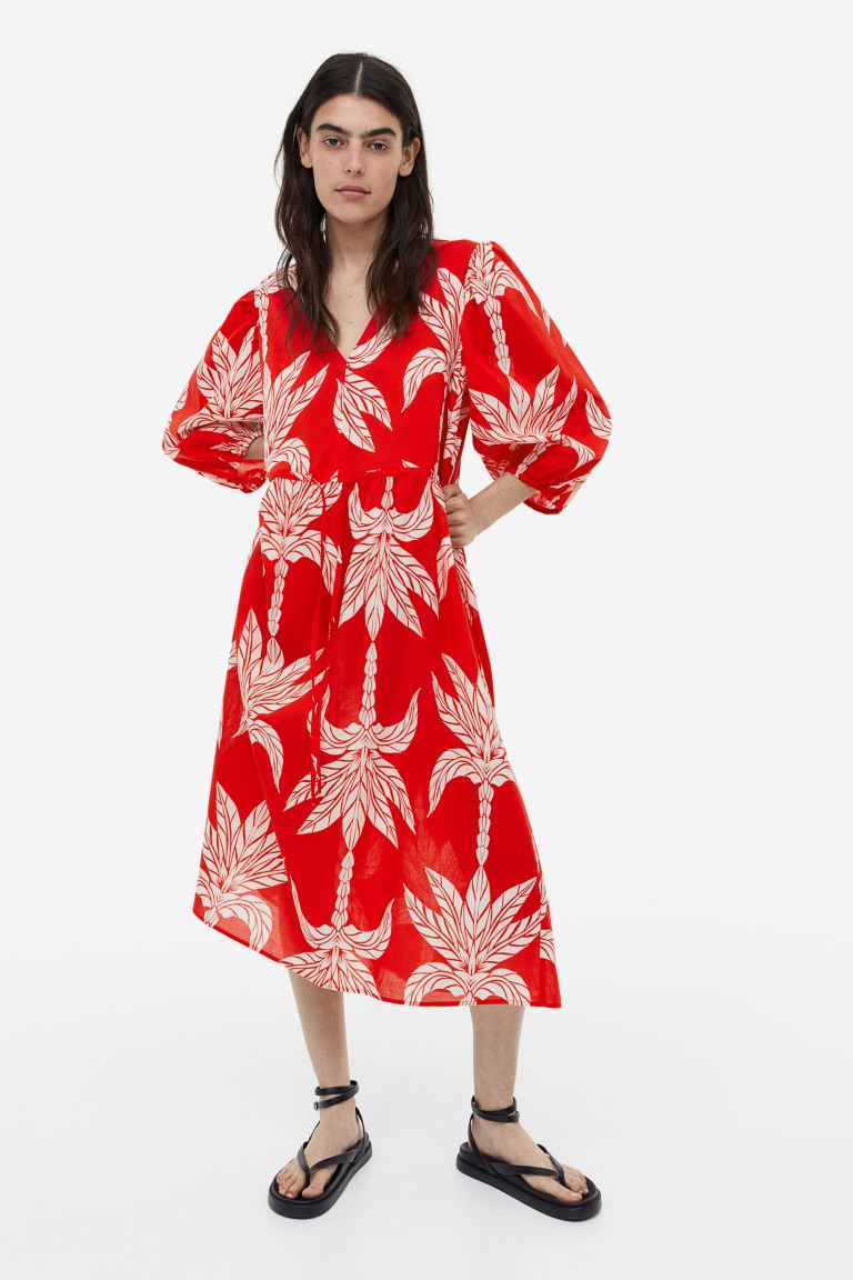Balloon-sleeved cotton dress from H&M