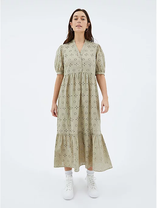 Green Schiffli Embroidered Midi Dress from George at Asda 