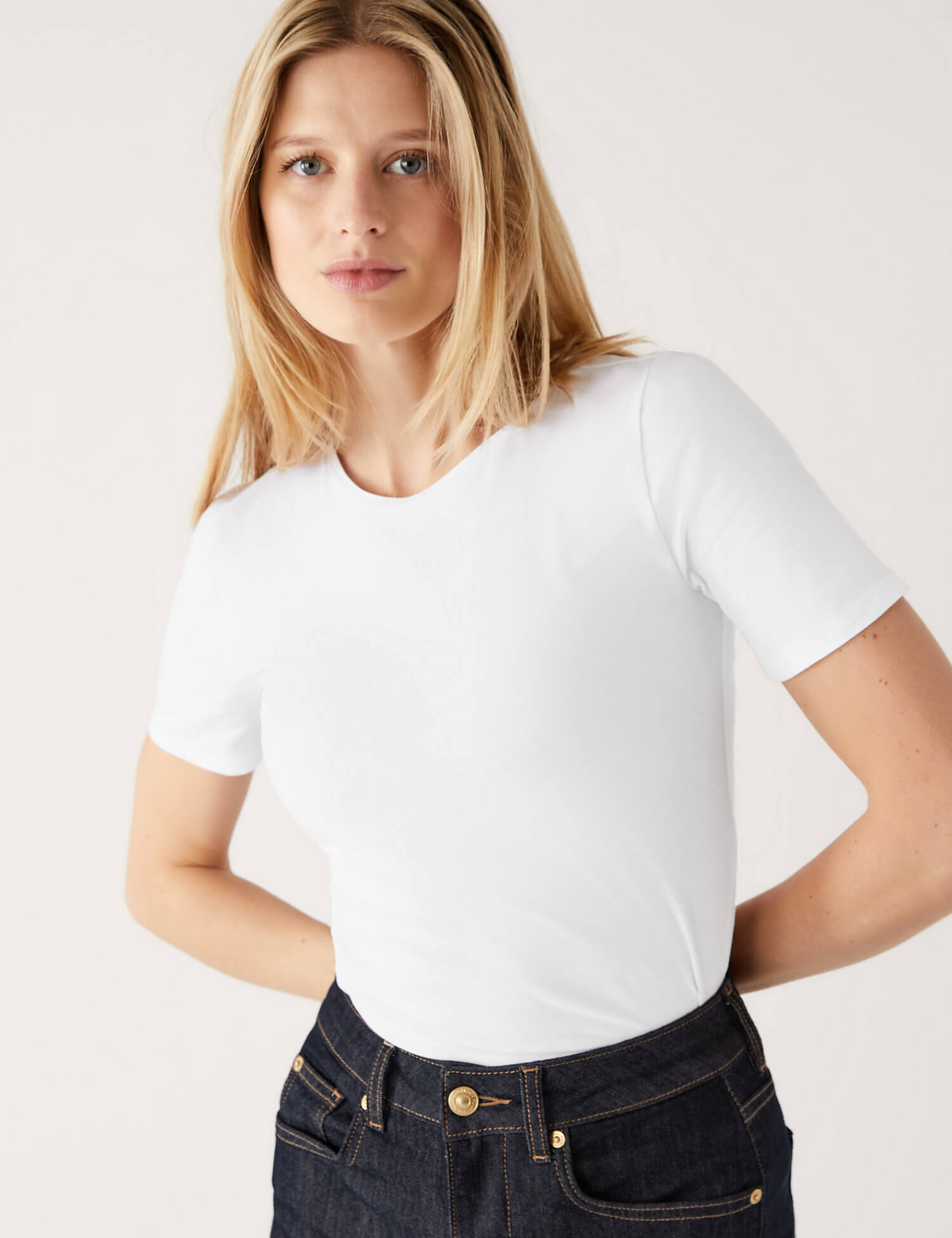 Cotton Rich Slim Fit T-Shirt from  Marks & Spencer  