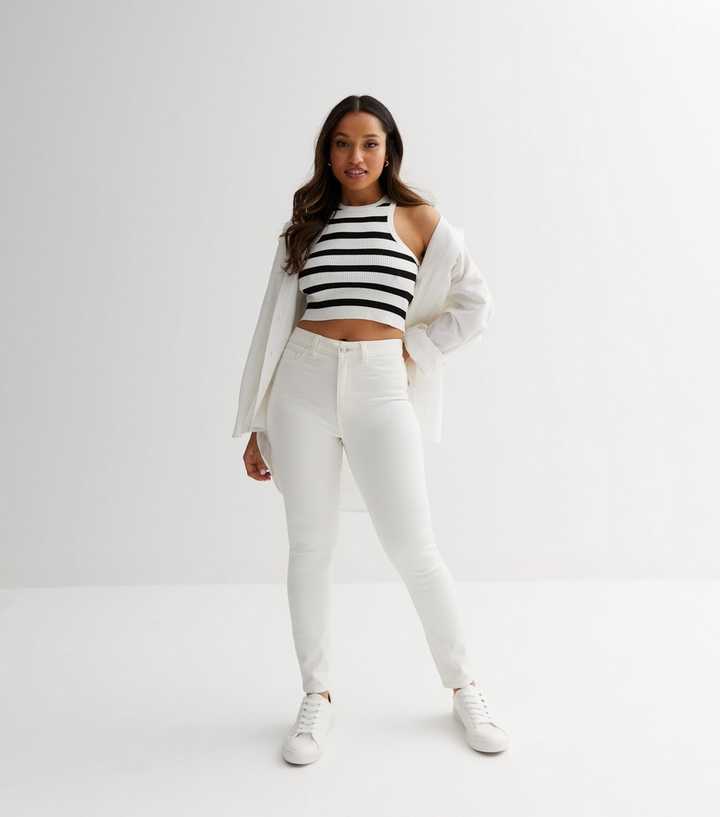 New Look Petite White Lift & Shape Jenna Skinny Jeans 
