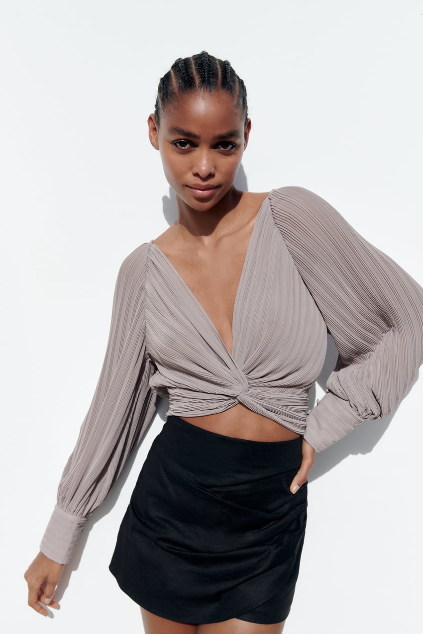 Pleated top with knot from Zara