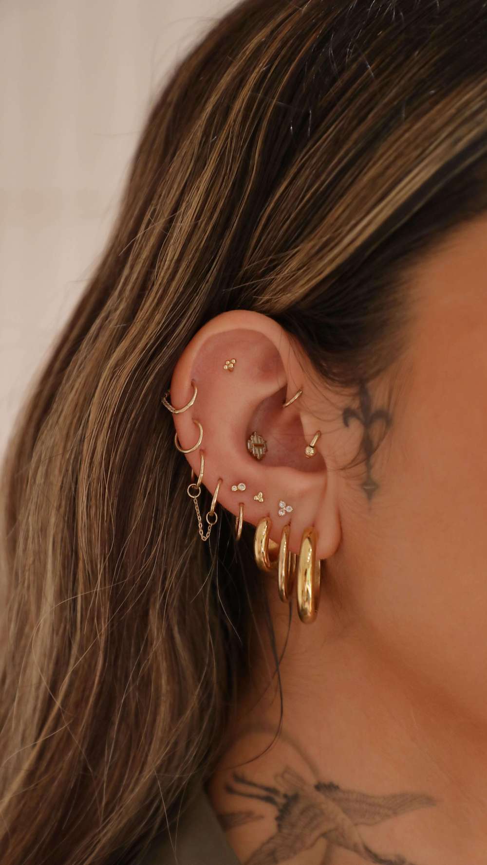 woman with ear piercings