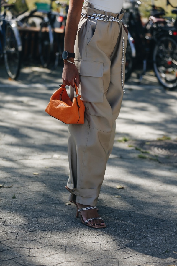 woman wears Cargo Trousers at copenhagen fashion week SS23