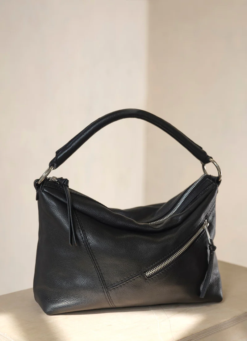 Harri Black Leather Bag Mint Velvet