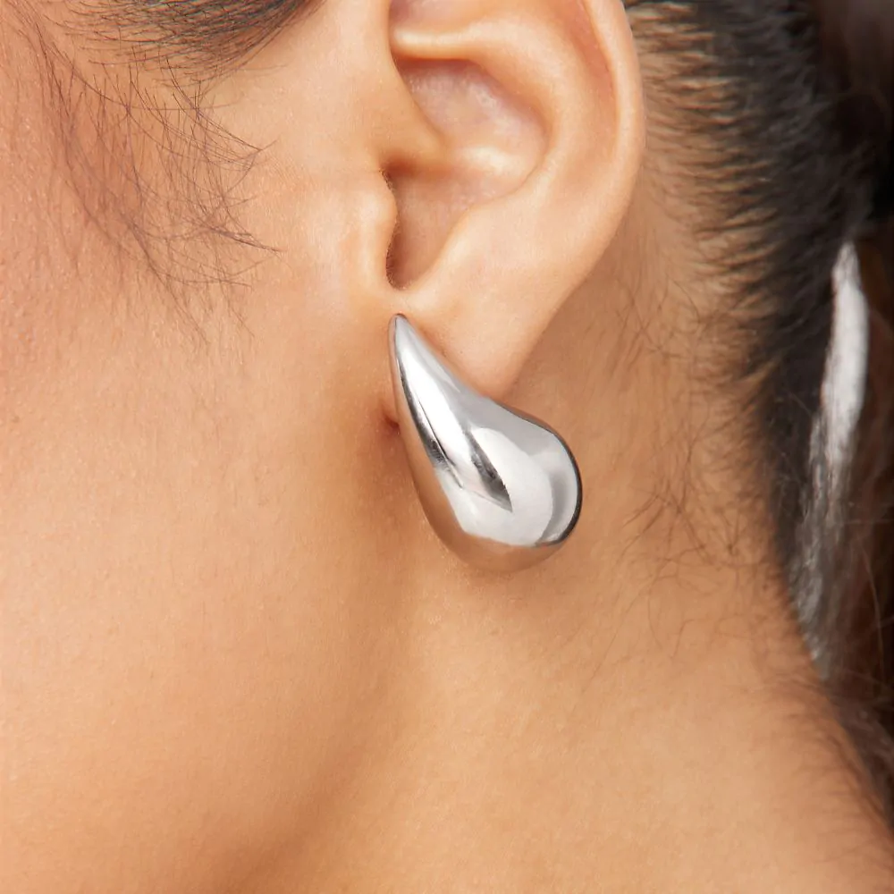 Large Drop Earrings In Silver £11, EGO